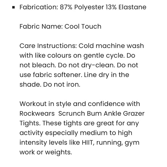 RockWear ➰ grey ankle grazer high waisted 7/8 length scrunch bum tights XS - Picture 3 of 8